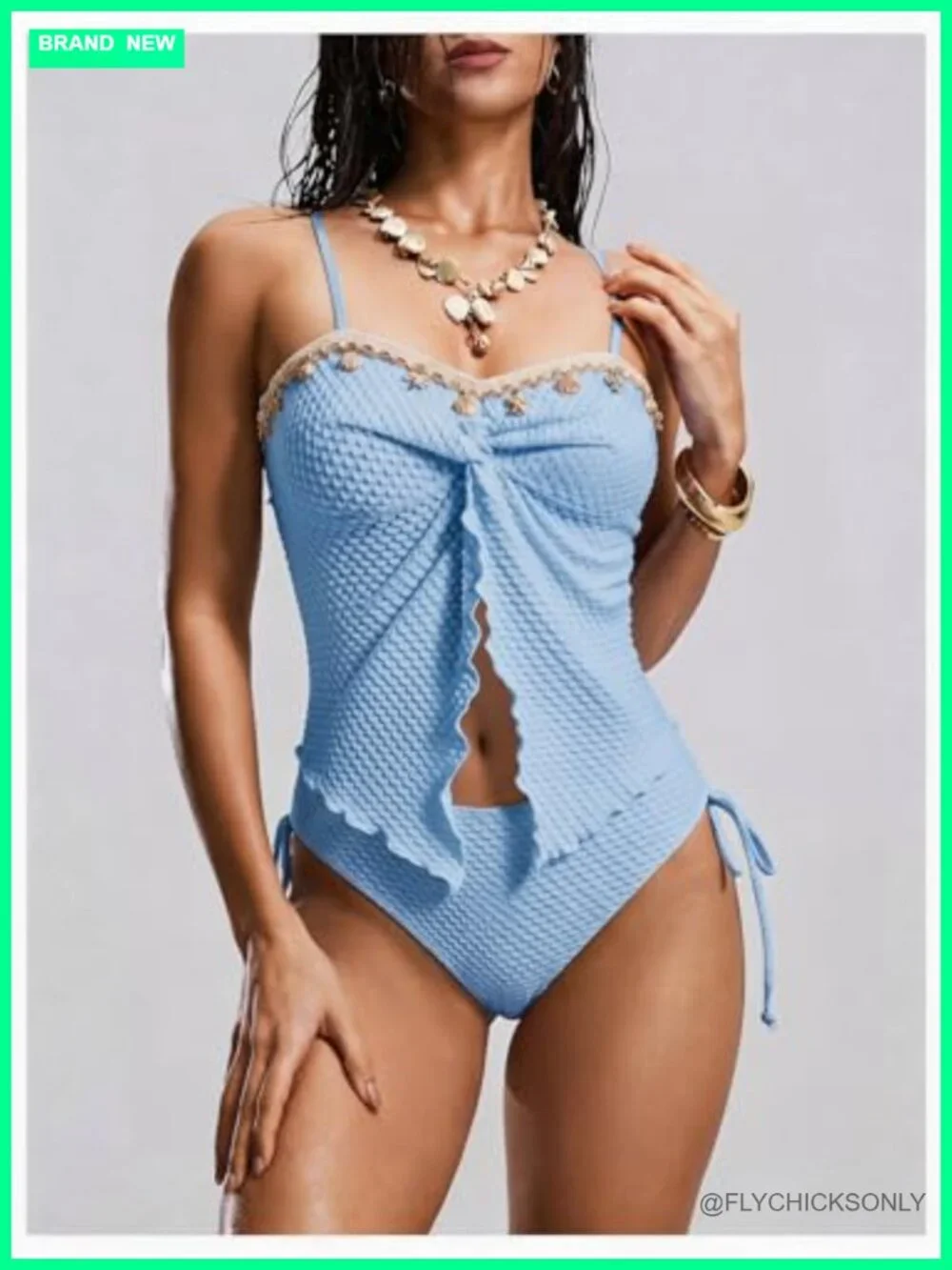 Animal Print Tankini Set with Twist Front and Removable Pads